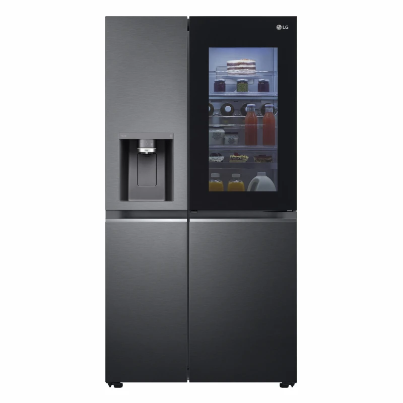 LG InstaView Digital No Frost Four Doors Refrigerator With Inverter Technology, 635 Liter, Black - GC-X257CQHS